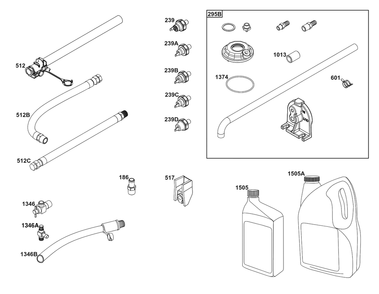 Model 40, 44 And 49 Engine Accessories Catalog / Lubrication Diagram and Parts List for 40N877-0037-B5  Briggs and Stratton Engine